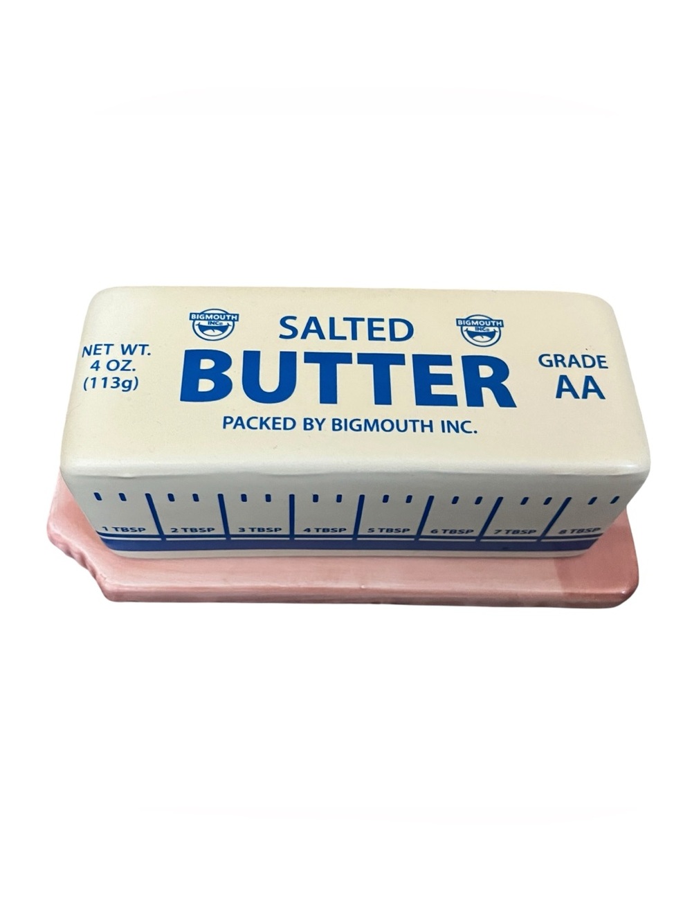 BIGMOUTH  Inc. Novely Salted Butter Ceramic Two-Piece Dish 7.5" x 3.5" EUC